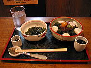白玉あんみつとミニところ天のセット